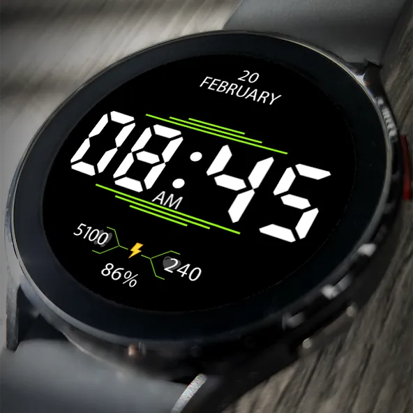 Key037 Digital Watch Face screenshot 1