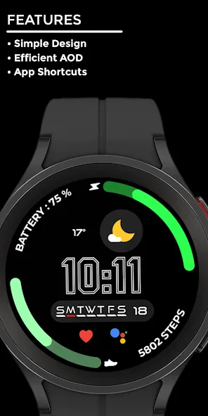 Night 55 - watch face screenshot 2