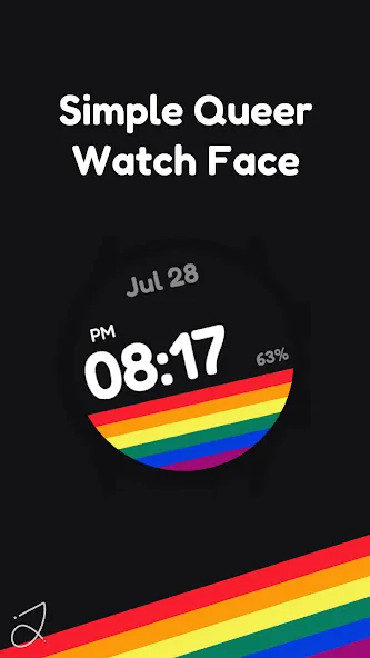 Simple Queer Watch Face screenshot 1