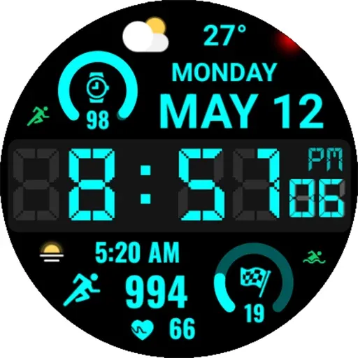 Big Bold Digital WearOS NTV584 screenshot 21