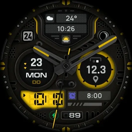 SH056 Watch Face, WearOS watch screenshot 13