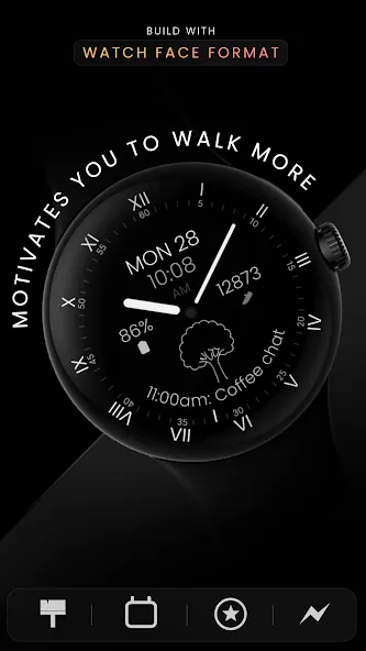 Minimal Black v31 Watch Face screenshot 4