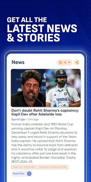 SportsTiger Live Score & News screenshot 1