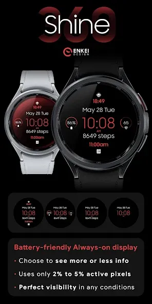 Shine 360 - digital watch face screenshot 4