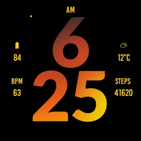 Big Orange Watch Face screenshot 5