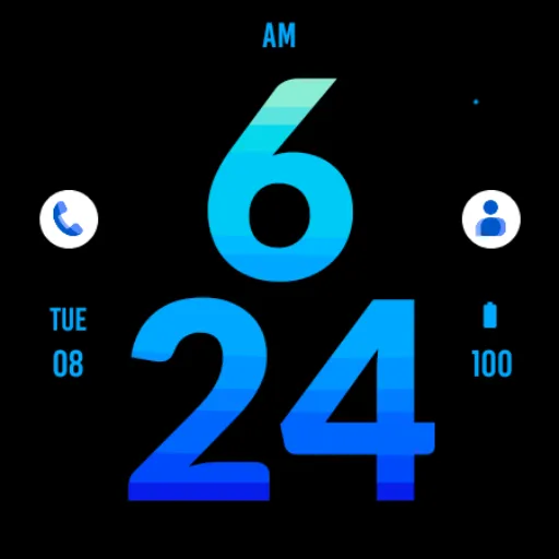 Big Ocean Blue Watch Face screenshot 5