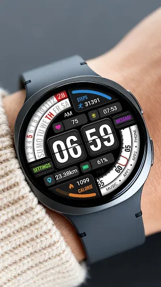 Diagonal Text ZKin Watch Face screenshot 8