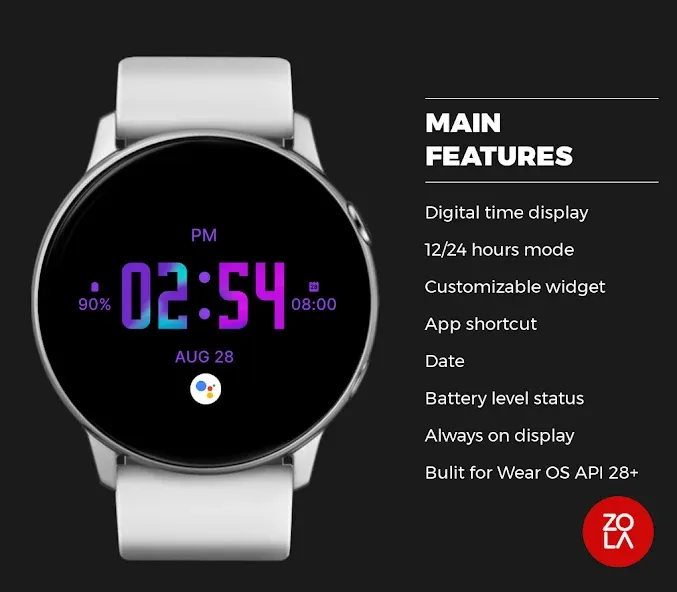 Lavender Modern Watch Face screenshot 2