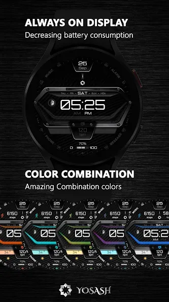A380 Neon Wear OS Watch Face screenshot 5
