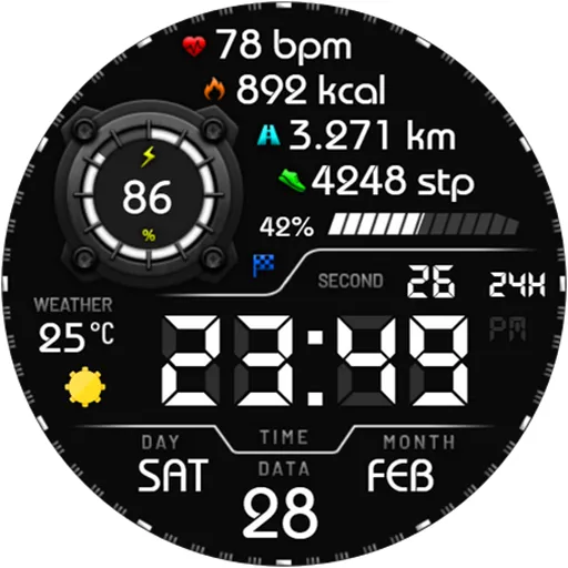 Vortexion Digital Watch Face screenshot 18