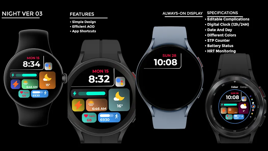 Night ver 03 - watch face screenshot 15