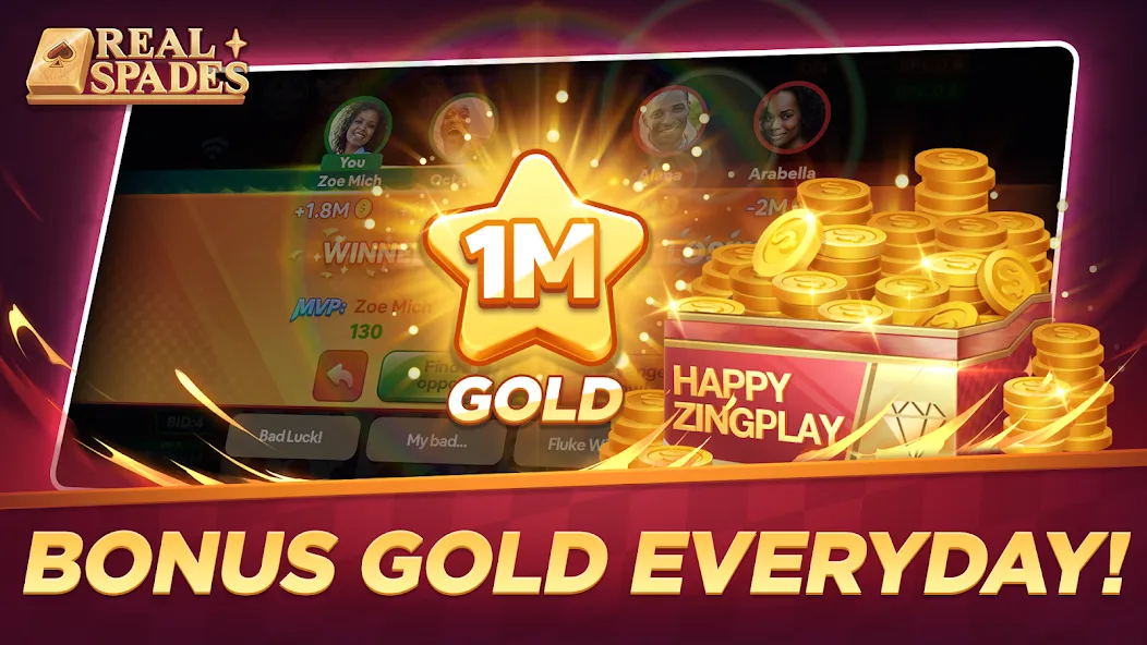 Real Spades Zingplay screenshot 4