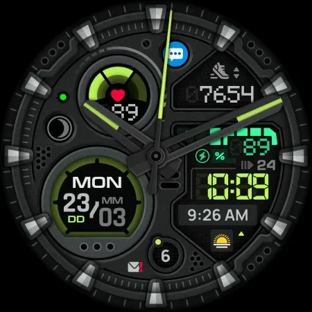 SH087 Watch Face, WearOS watch screenshot 12