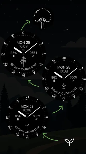 Minimal Black v31 Watch Face screenshot 2