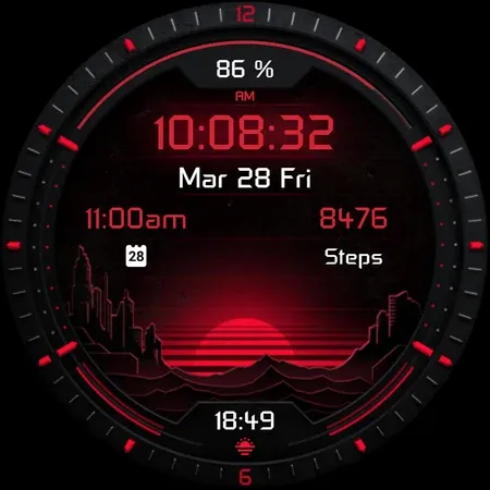 Dark Sunset hybrid watch face screenshot 12