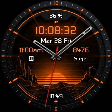 Dark Sunset hybrid watch face screenshot 9