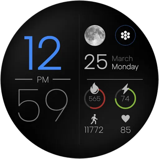 Minimal Digital Watch Moon Pro screenshot 18