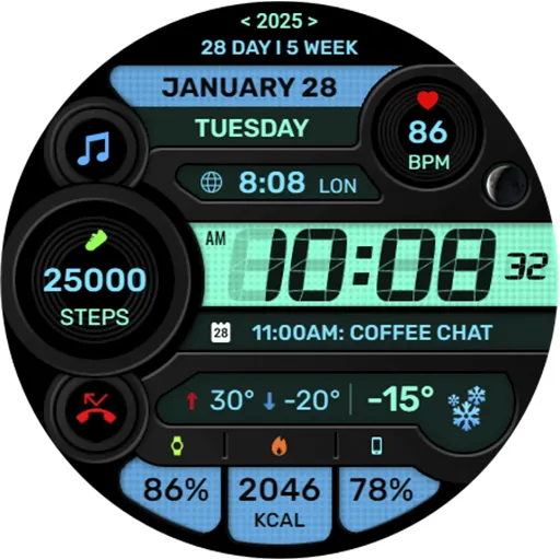 WFP 299 Digital watch face screenshot 39