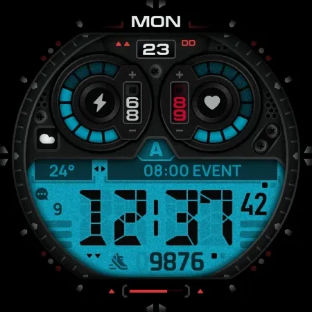 SH054 Watch Face, WearOS watch screenshot 13