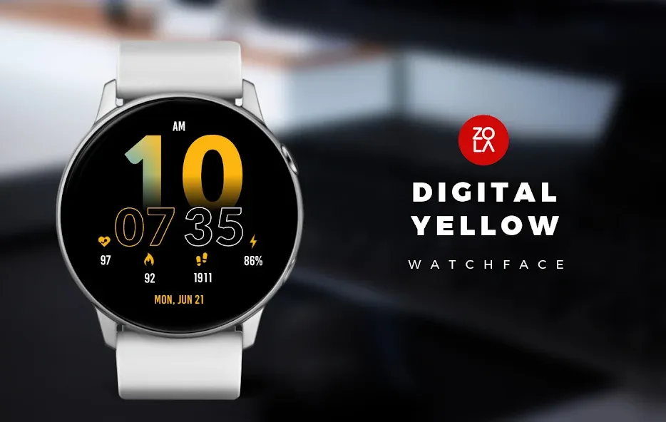 Digital Yellow Watch Face screenshot 1