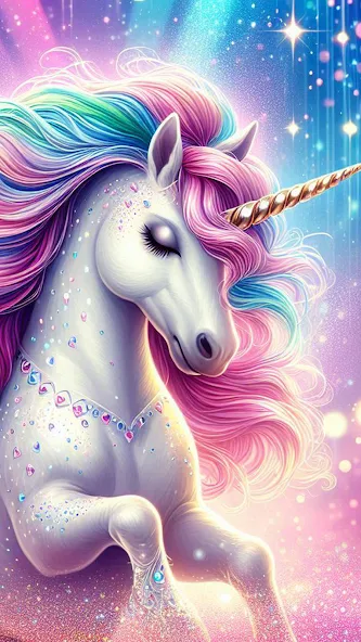 Unicorn Glitter Coloring Pages screenshot 7