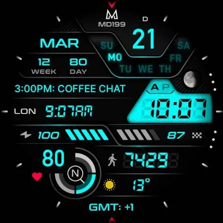 MD199: Analog watch face screenshot 24