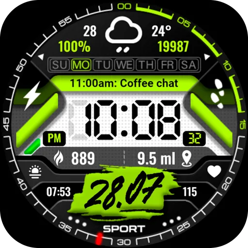 PT16 Digital Watch Face screenshot 34
