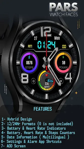 Pars Sardes Hybrid Watch Face screenshot 1