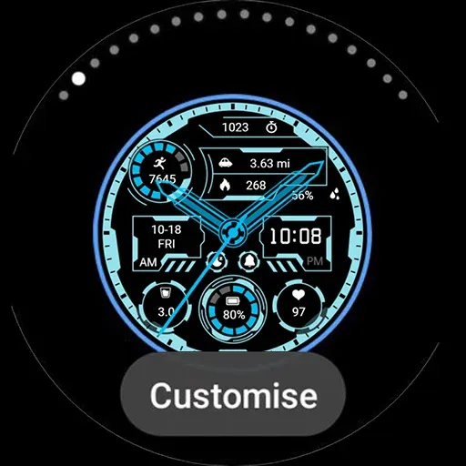 Aurora Blue Analog Watch faces screenshot 35