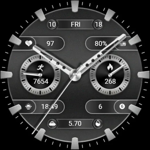ZKin WatchFace Retro Deep Grey screenshot 34