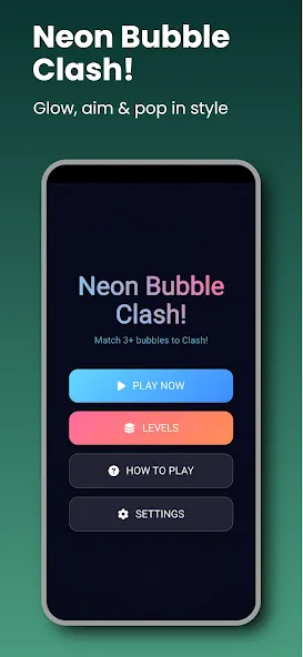 Neon Bubble Clash screenshot 1