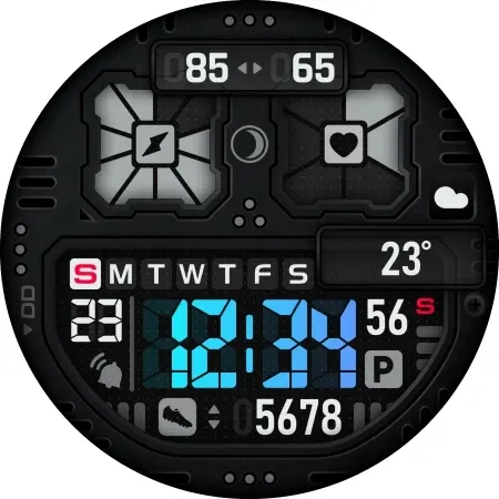 SH037 Watch Face, WearOS watch screenshot 13