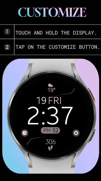 Digital Black v4 watch face screenshot 7