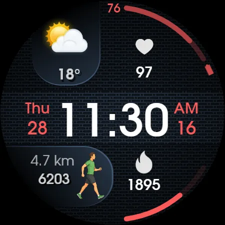 Digital watch face D32 screenshot 32
