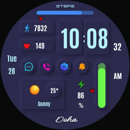 Doha Digital Watch Face screenshot 40