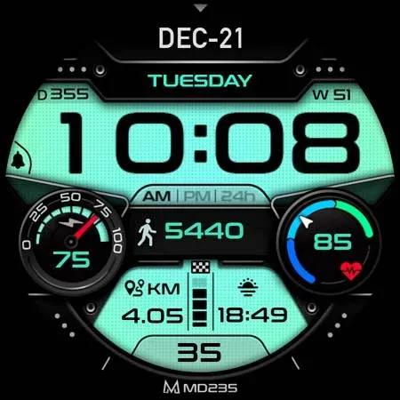 MD235 Digital watch face screenshot 12