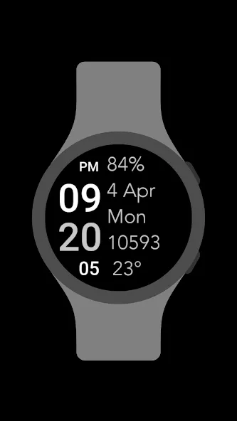 Five Big Text Watch Face screenshot 3