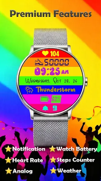 Rainbow Stripes: Vibrant Face screenshot 1