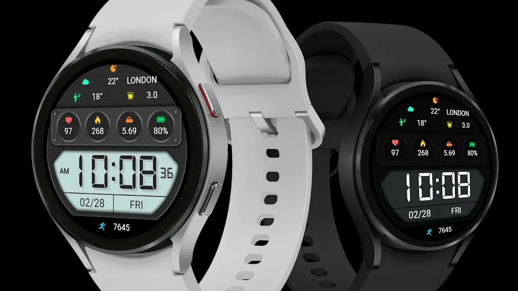 ZKin WatchFace Half Screen LCD screenshot 1