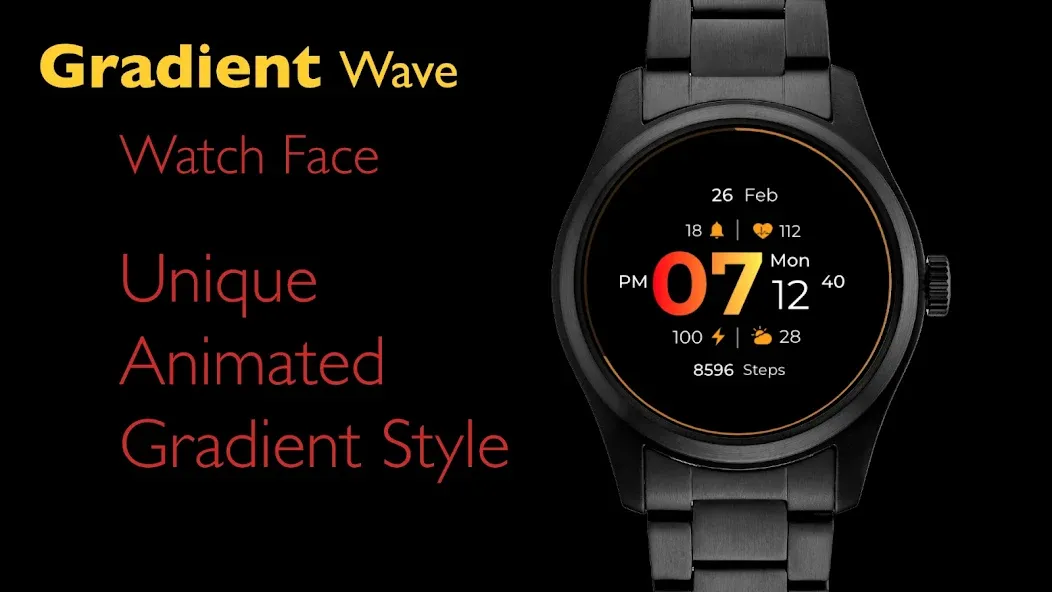 SM Gradient Hour Watch Face screenshot 1