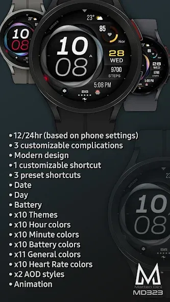 MD323 Modern Digital WatchFace screenshot 6