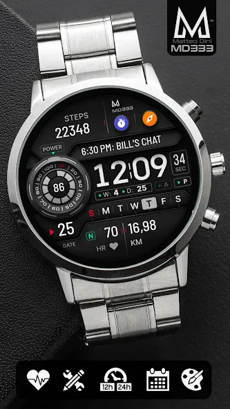 MD333 Digital watch face screenshot 2