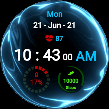 Fluid Blue Watch Face screenshot 24