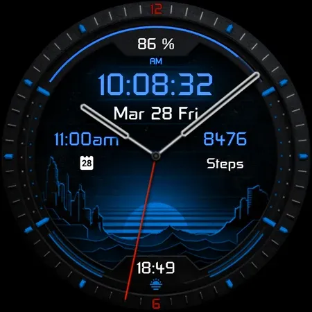 Dark Sunset hybrid watch face screenshot 13