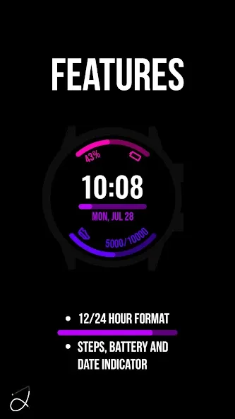 Simple Indicators Watch Face screenshot 2