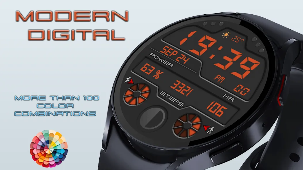 Modern Digital Watch Face screenshot 3