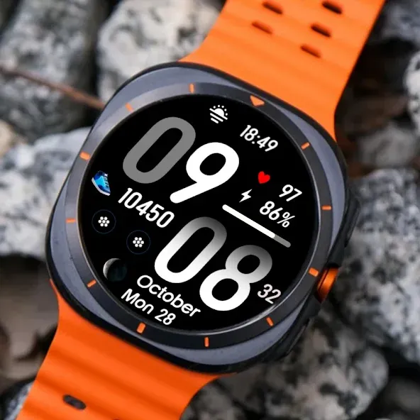 BIG BOLD Digital time face E42 screenshot 5