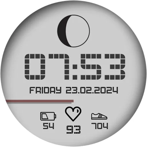 Minimal Pixel Watch Face Moon screenshot 18