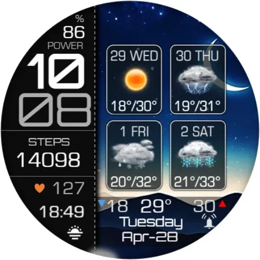 Weather 4 Days Digital Wear OS screenshot 17