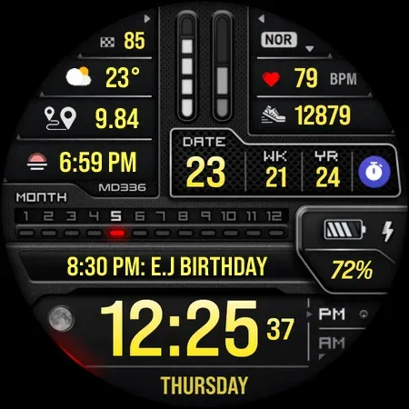 MD336 Digital watch face screenshot 15
